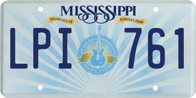 MS license plate LPI761