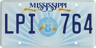 MS license plate LPI764