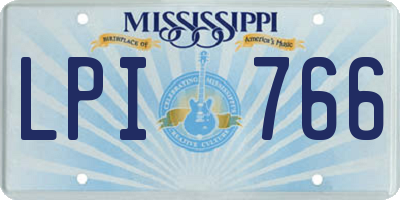 MS license plate LPI766