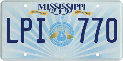 MS license plate LPI770
