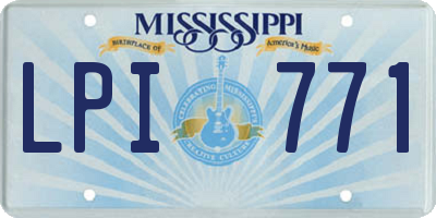 MS license plate LPI771