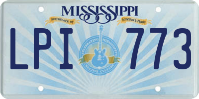MS license plate LPI773