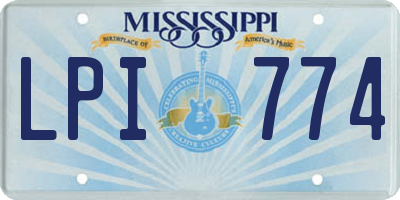 MS license plate LPI774