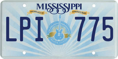 MS license plate LPI775