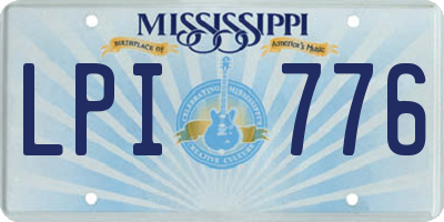 MS license plate LPI776