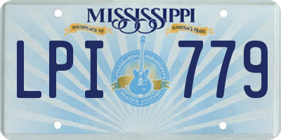 MS license plate LPI779