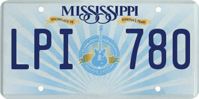 MS license plate LPI780
