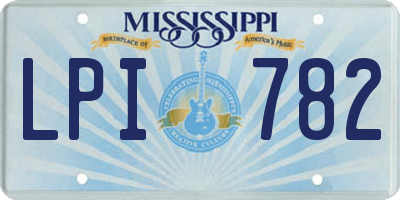 MS license plate LPI782