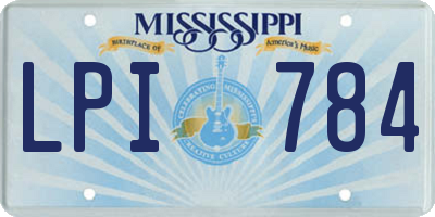 MS license plate LPI784