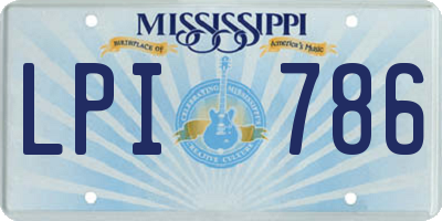 MS license plate LPI786