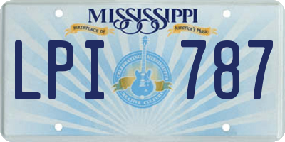 MS license plate LPI787