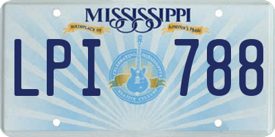 MS license plate LPI788