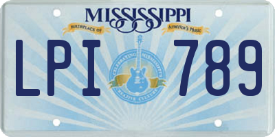 MS license plate LPI789