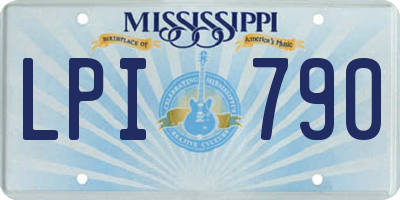 MS license plate LPI790