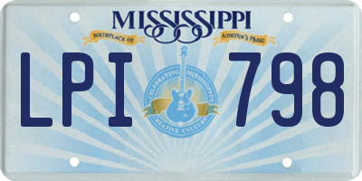 MS license plate LPI798