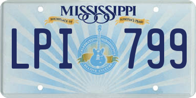 MS license plate LPI799