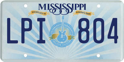 MS license plate LPI804