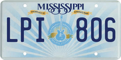 MS license plate LPI806