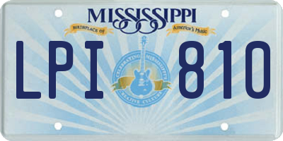 MS license plate LPI810