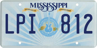 MS license plate LPI812