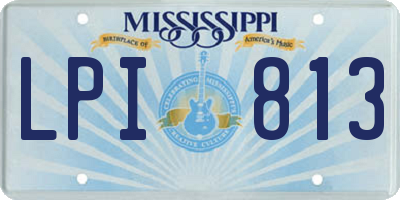 MS license plate LPI813