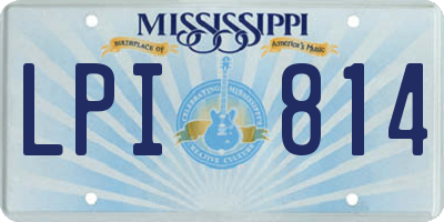 MS license plate LPI814