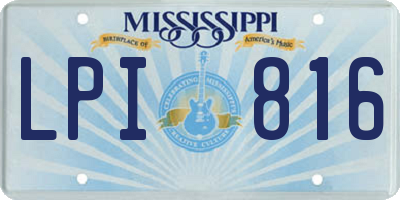 MS license plate LPI816