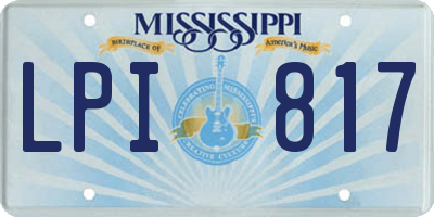 MS license plate LPI817