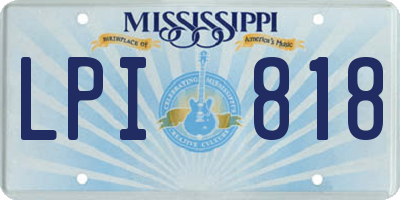 MS license plate LPI818