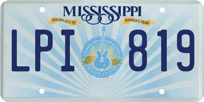 MS license plate LPI819