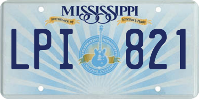 MS license plate LPI821