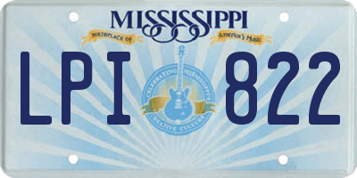 MS license plate LPI822