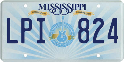 MS license plate LPI824