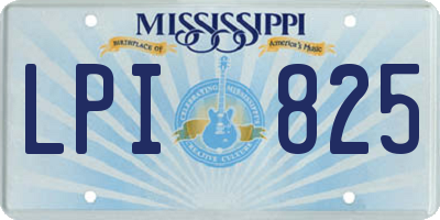 MS license plate LPI825