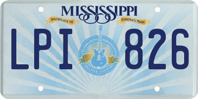 MS license plate LPI826