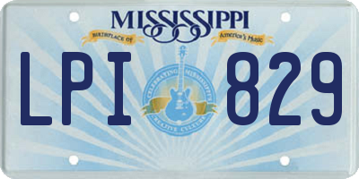 MS license plate LPI829