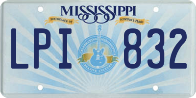 MS license plate LPI832