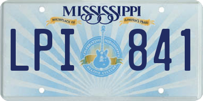 MS license plate LPI841