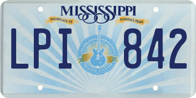 MS license plate LPI842
