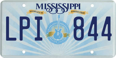 MS license plate LPI844
