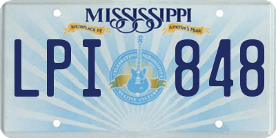 MS license plate LPI848