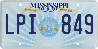 MS license plate LPI849