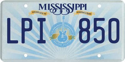 MS license plate LPI850