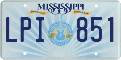 MS license plate LPI851