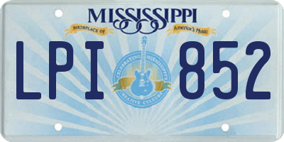 MS license plate LPI852