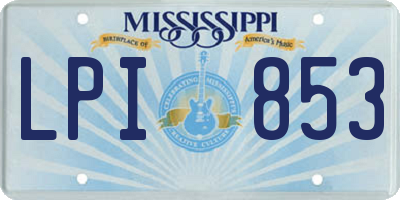 MS license plate LPI853