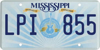MS license plate LPI855