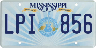 MS license plate LPI856