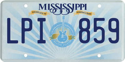 MS license plate LPI859