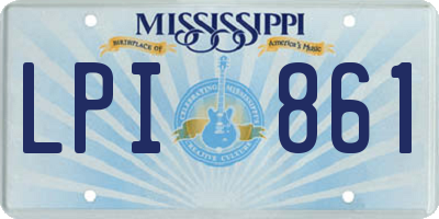 MS license plate LPI861